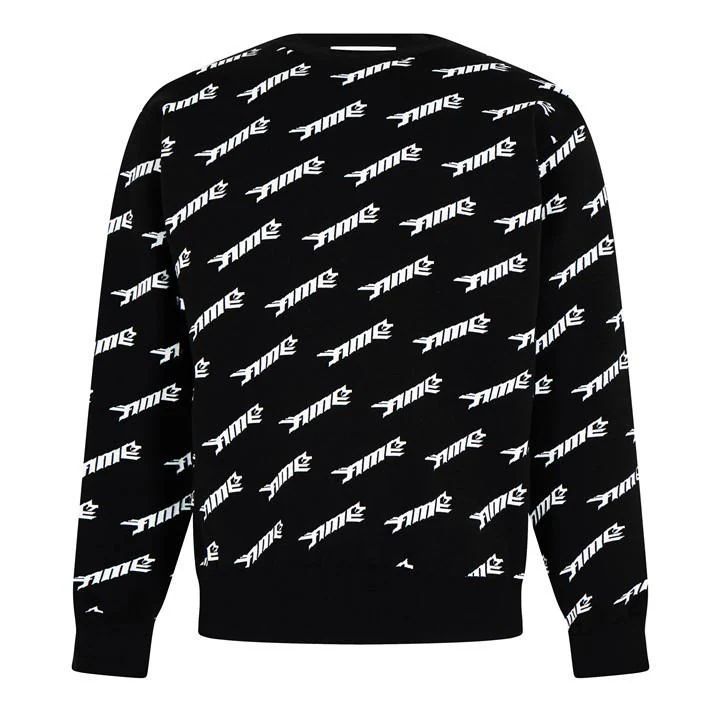 Graphic Logo Print Sweater - Black