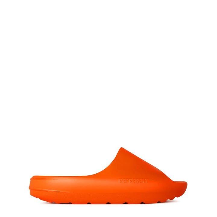 Open Toe Sliders - Orange