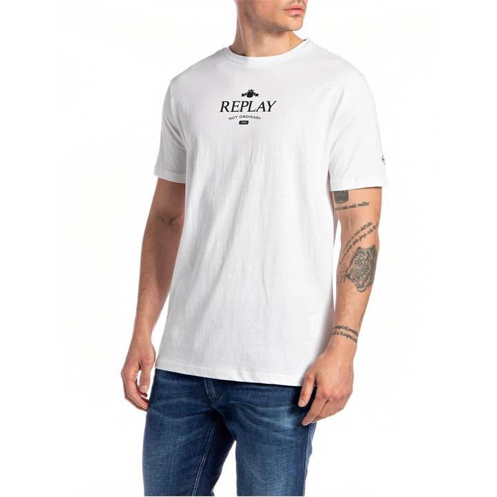Replay Logo T-Shirt Mens - White