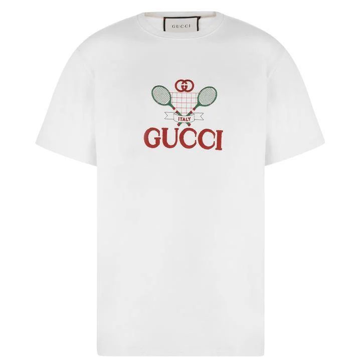 Tennis Embroidered T Shirt - White