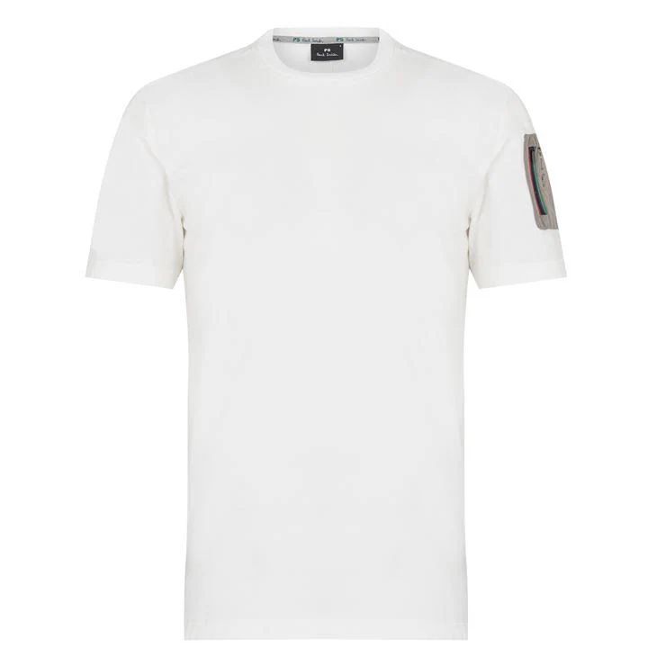 Patch Stripe T Shirt - White