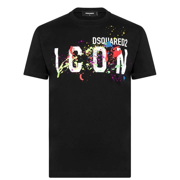 Icon Paint Splatter T-Shirt - Black