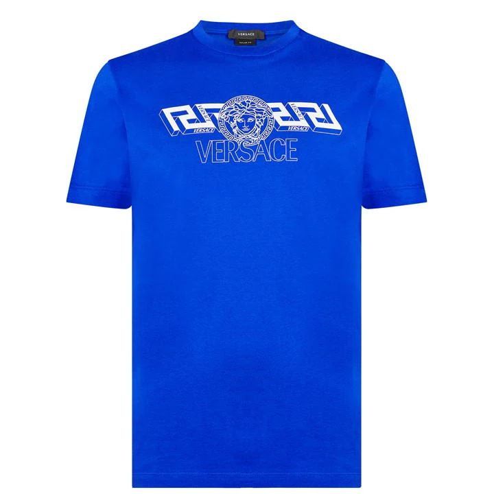 Greca Medusa T Shirt - Blue