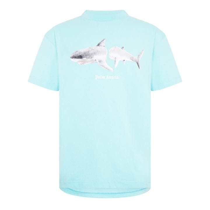 Organic Shark Print T Shirt - Blue