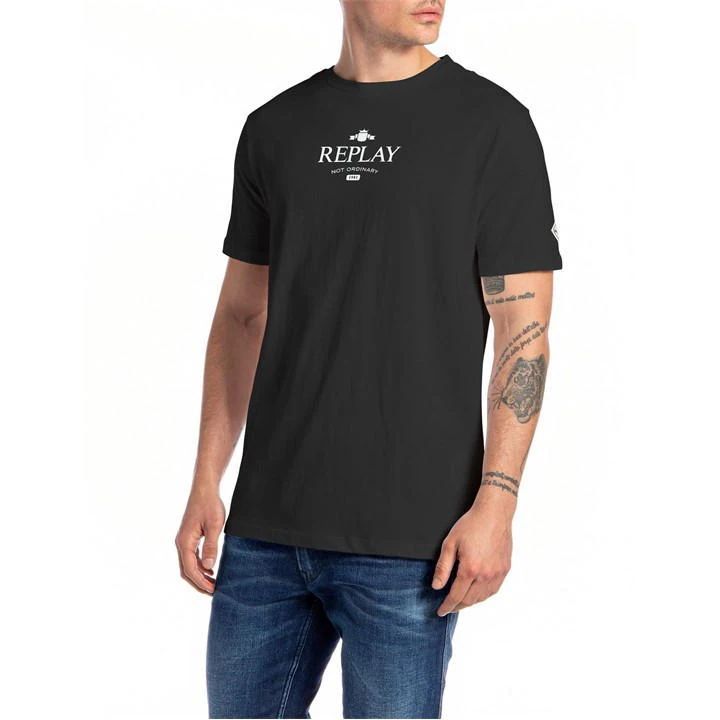 Replay Logo T-Shirt Mens - Black