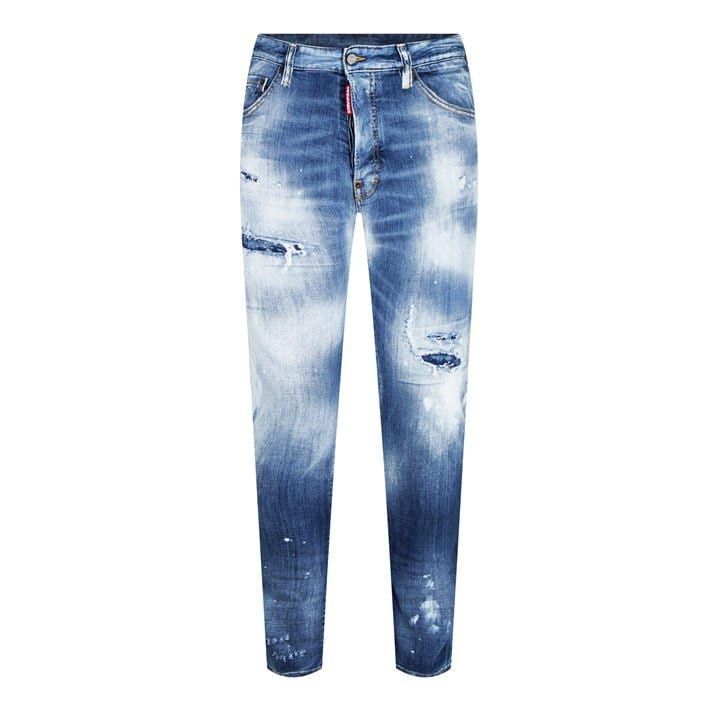 Slim Midwash Weave Jeans - Blue