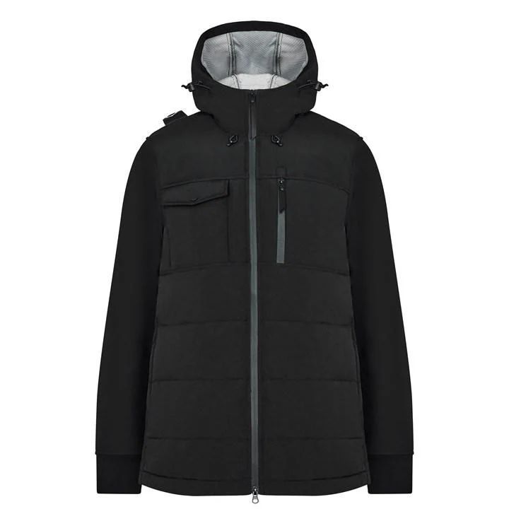 Softshell Down Quilted Jacket - Black