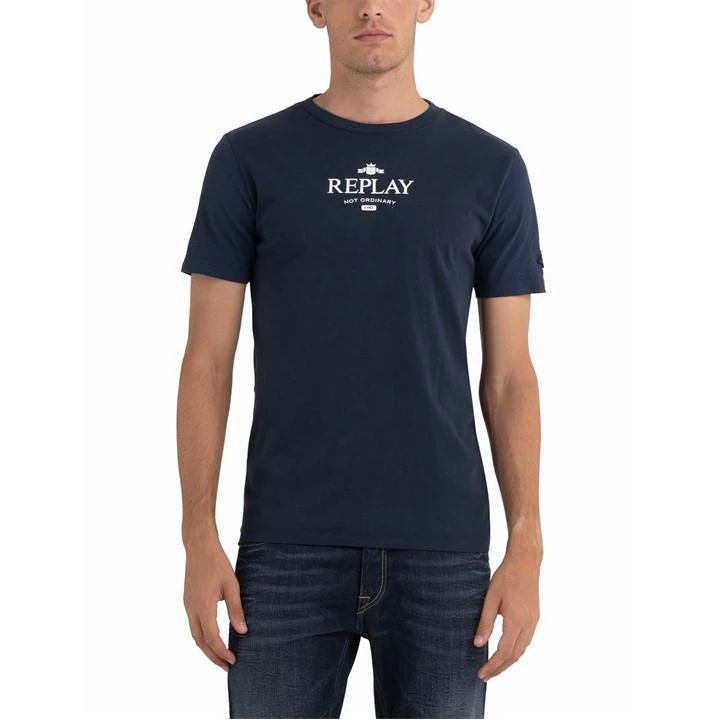 Replay Logo T-Shirt Mens - Blue