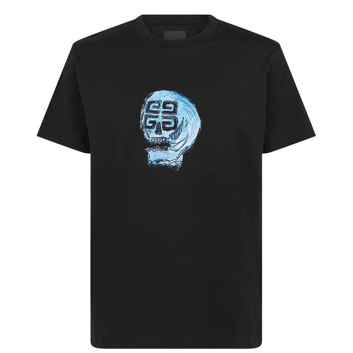 Skull Design T Shirt - Black