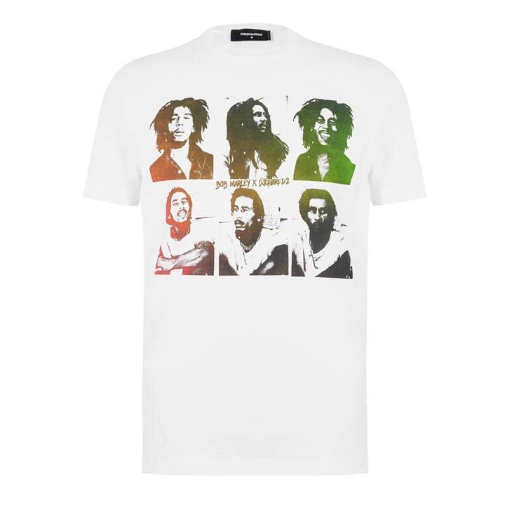 Bob Marley Print T-Shirt - White