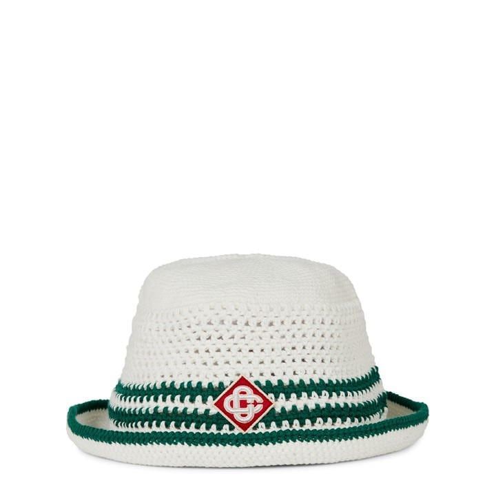 Crochet Knit Bucket Hat - White