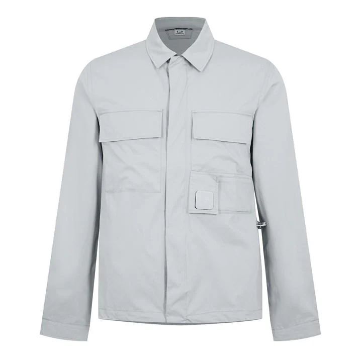 Gabardine Zipped Shirt - Grey