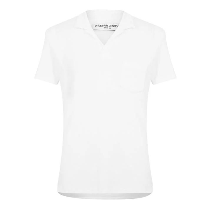 Terry Towelling Tailored Polo Shirt - White