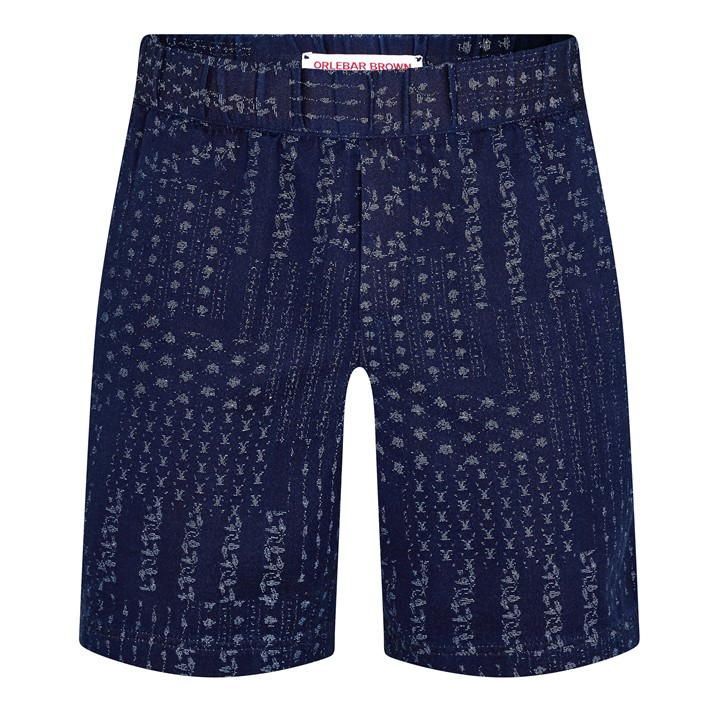 Louis Denim Jacquard Shorts - Blue