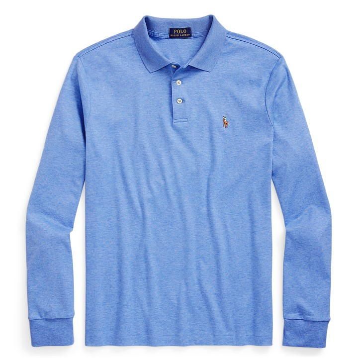 Rib Cuff Polo Shirt - Blue