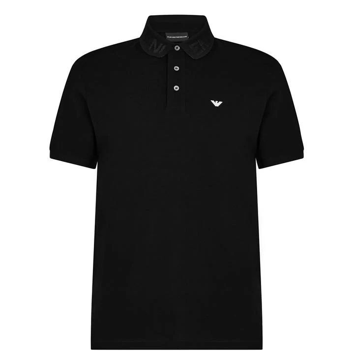 Logo Collar Polo Shirt - Black