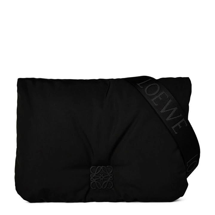 Goya Puffer Embellished Messenger Bag - Black