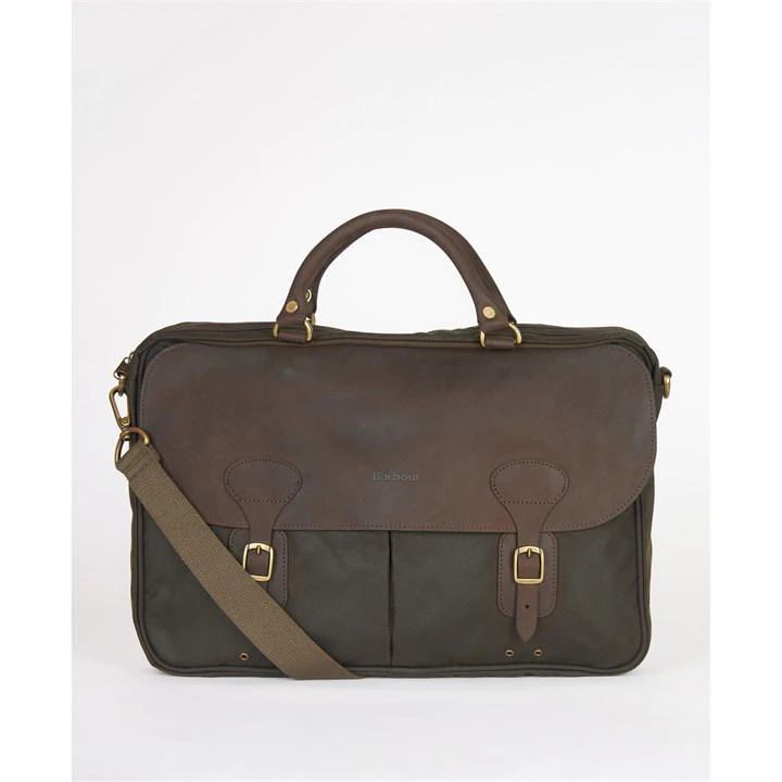Wax Leather Briefcase - Brown