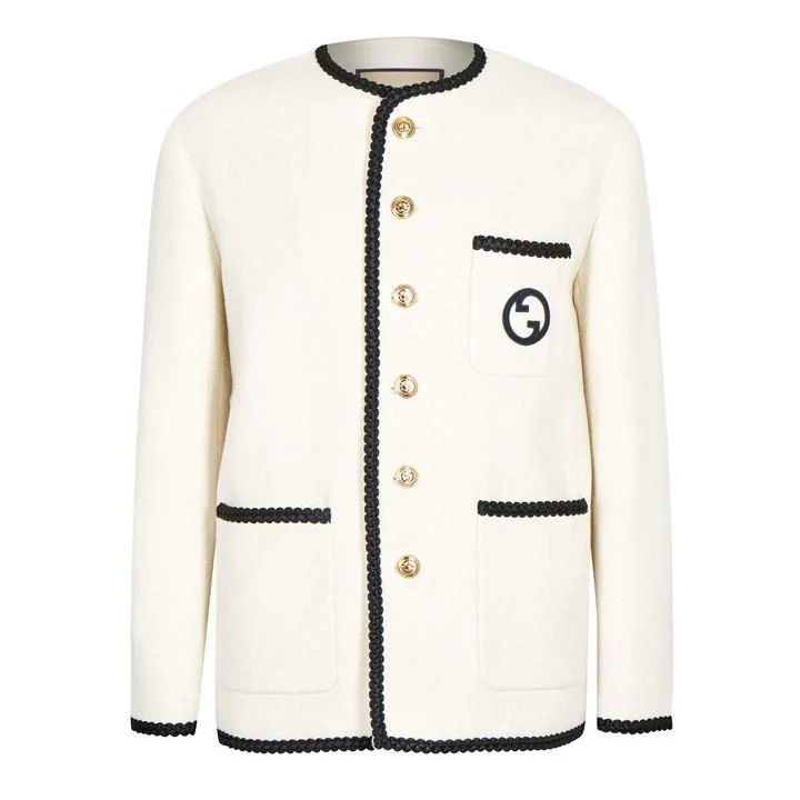 Retro Tweed Embroidered Jacket - White