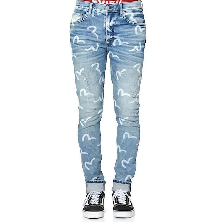 All Over Logo Jeans - Blue