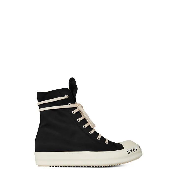 Text High Top Sneakers - Black