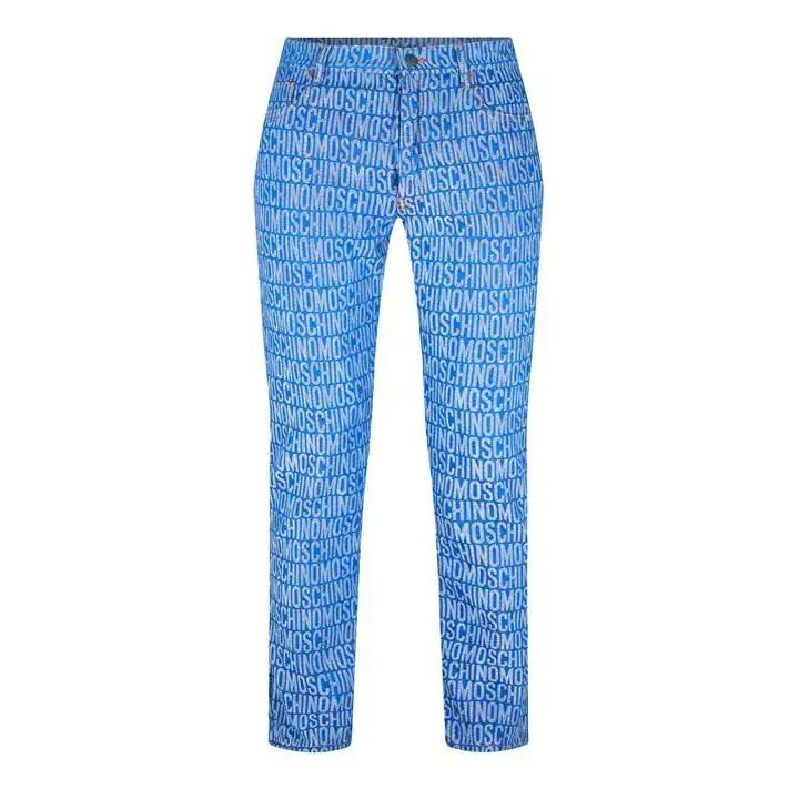 Jacquard Print Jeans - Blue