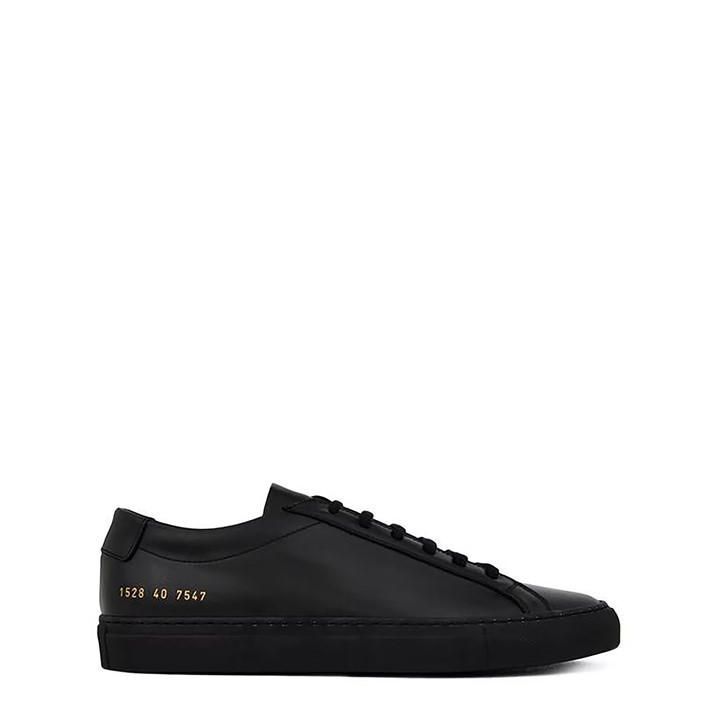 Achilles Low Leather Trainers - Black