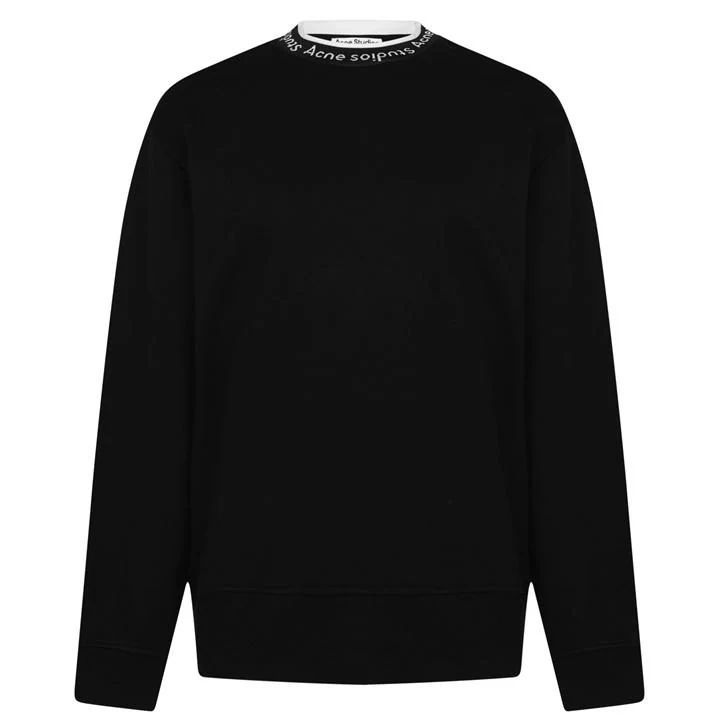 Acne Fulton Logo Rib Collar Sweater - Black