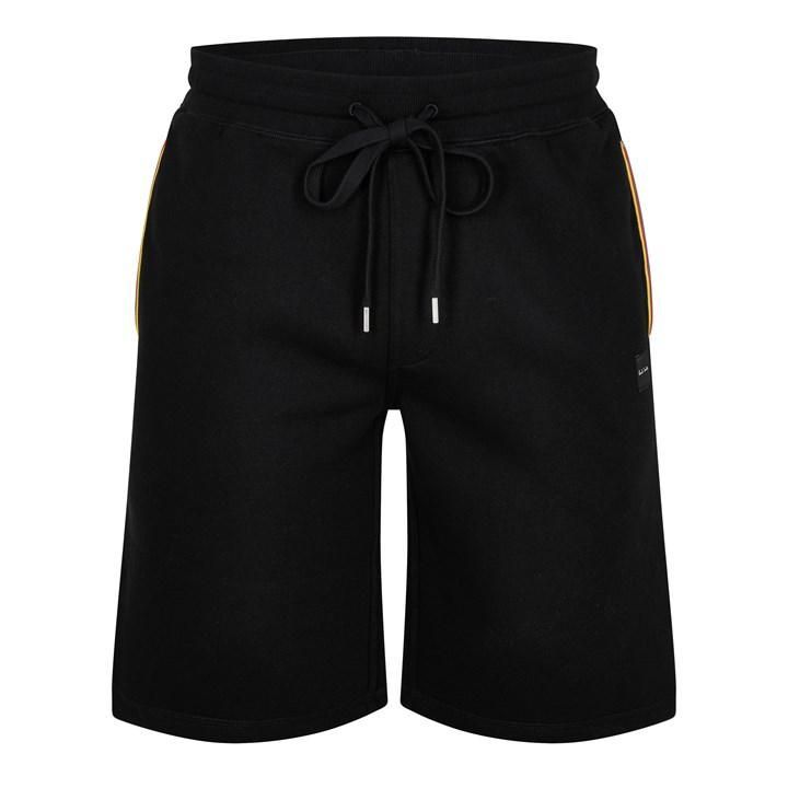 Contrasting Fleece Shorts - Black