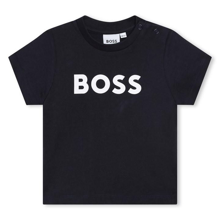 Boss Large Logo T-Shirt Mens - Blue