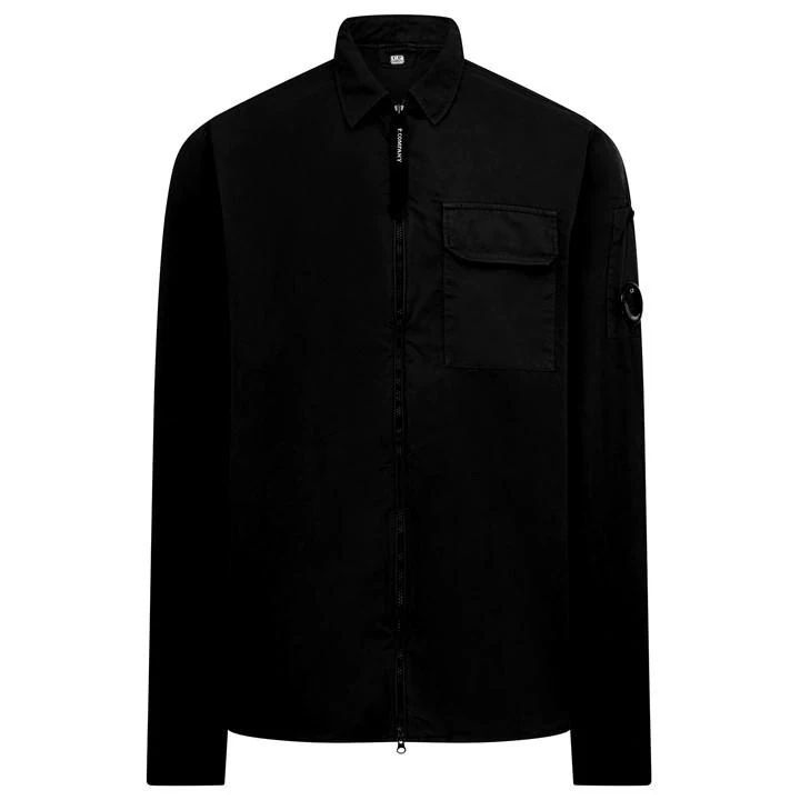 Utillitarian Zipped Overshirt - Black