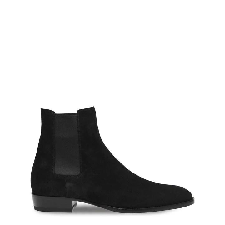 Mid Heel Chelsea Boots - Black