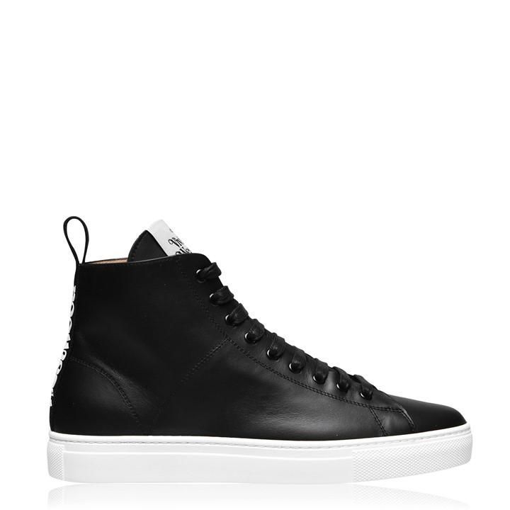 Leather High Top Trainers - Black