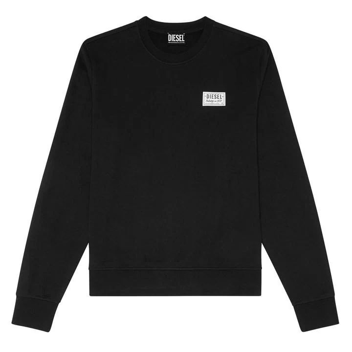Patch Logo Crew Sweater - Black
