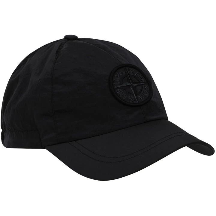 Nylon Metal Compass Logo Cap - Black