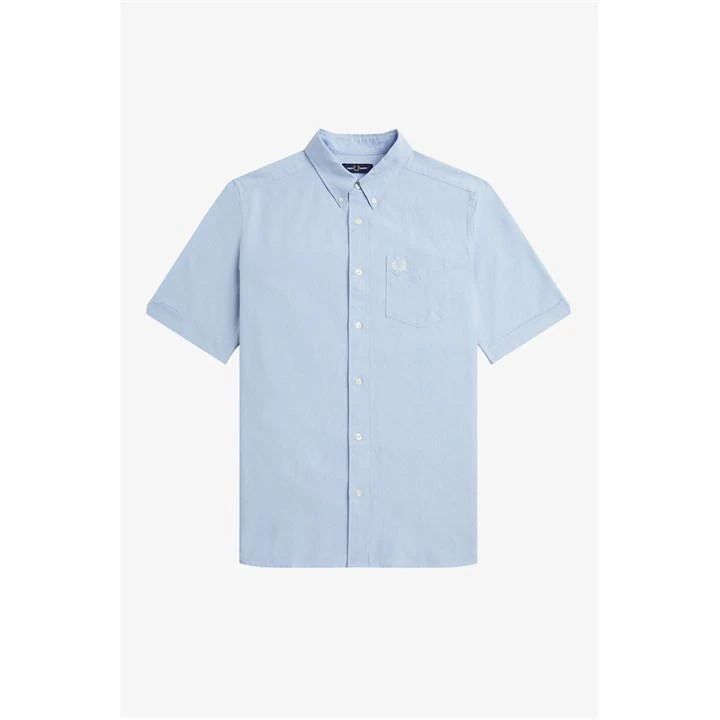 Short Sleeve Oxford Shirt - Blue