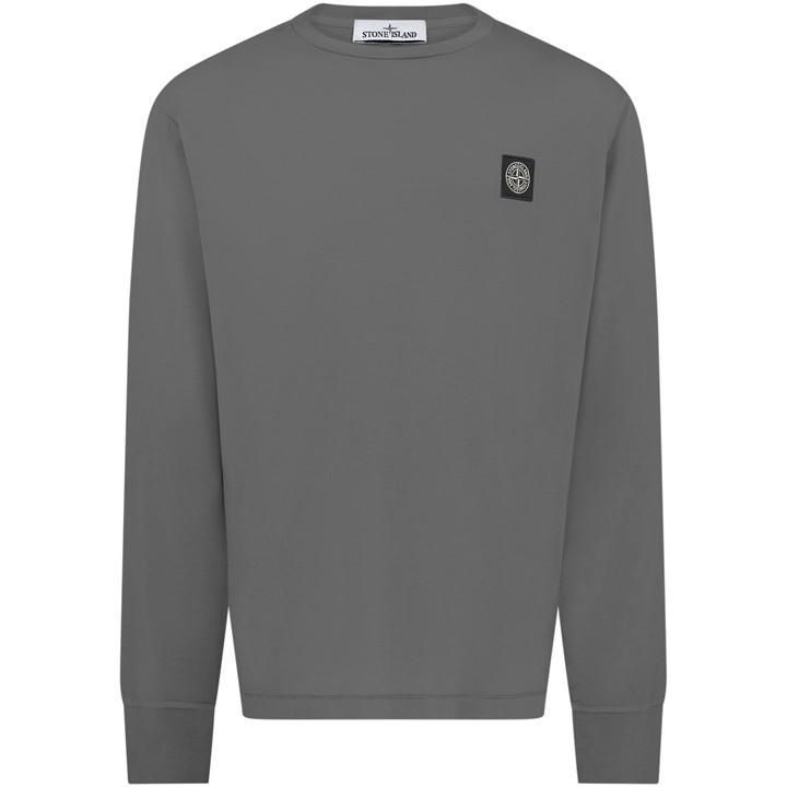 Patch Logo Long Sleeve T Shirt - Grey