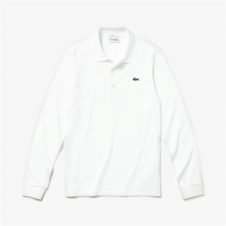 Fit Long Sleeve Polo Shirt - White