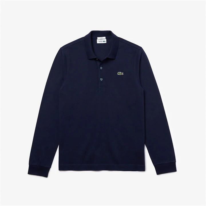 Fit Long Sleeve Polo Shirt - Blue