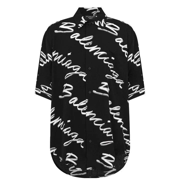 Short Sleeve Squigle Shirt - Black