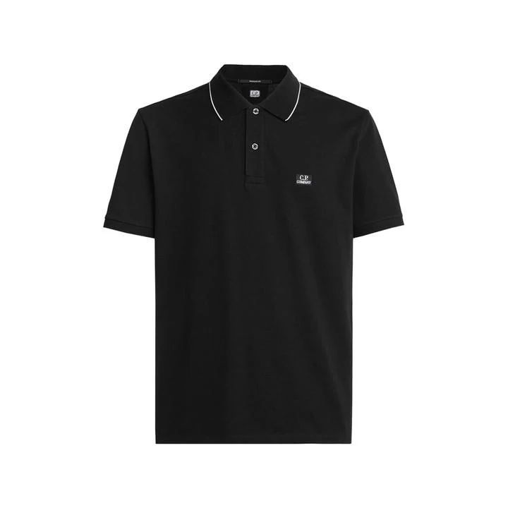 Short Sleeve Tipped Polo Shirt - Black