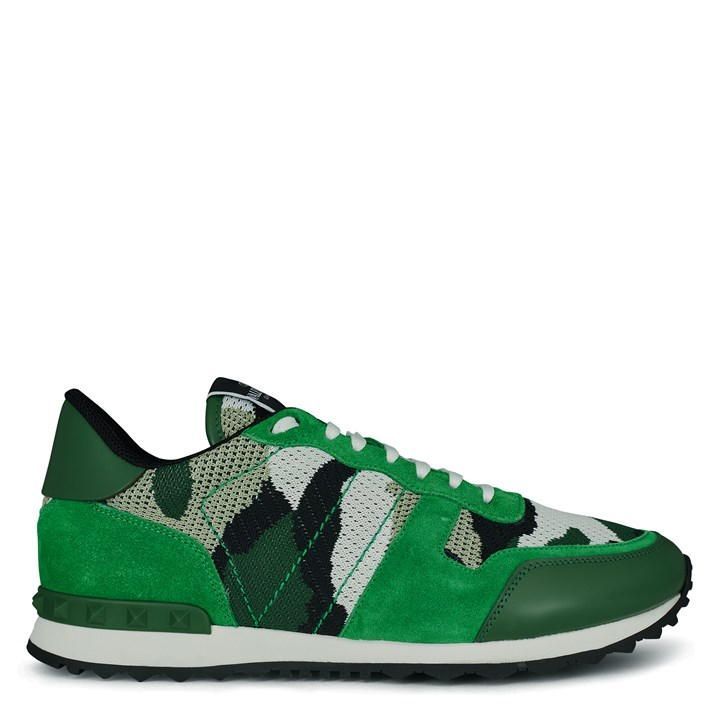 Mesh Camouflage Rockrunner Trainers - Green