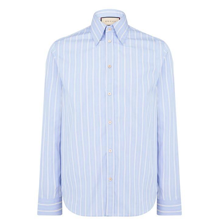 Pinstripe Tailored Shirt - Blue