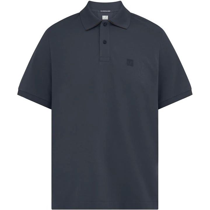 Rib Stretch Tipped Polo Shirt - Blue
