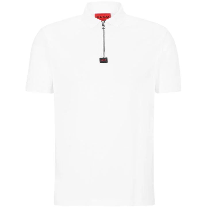 Half Zip Polo Shirt - White