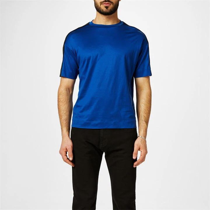 Tape Cotton T-Shirt - Blue