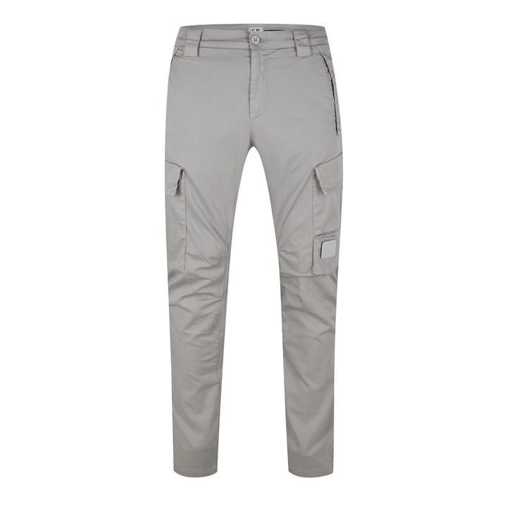 Stretch Sateen Cargo Trousers - Grey