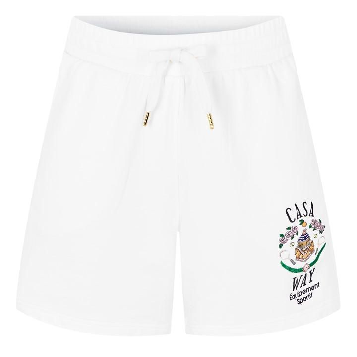 Terry Cloth Drawstring Shorts - White