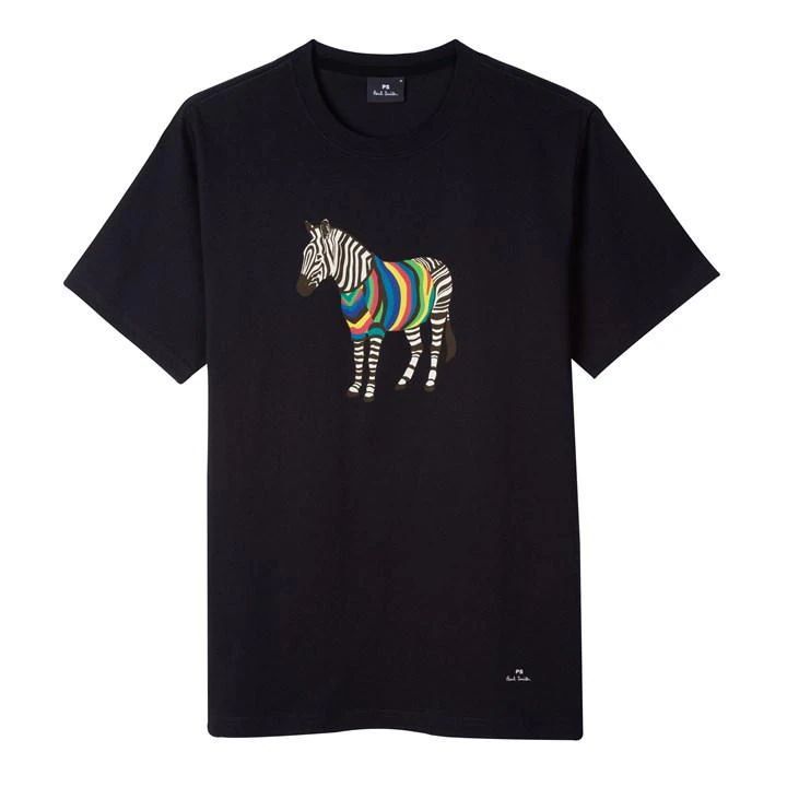 Zebra Print t Shirt - Blue