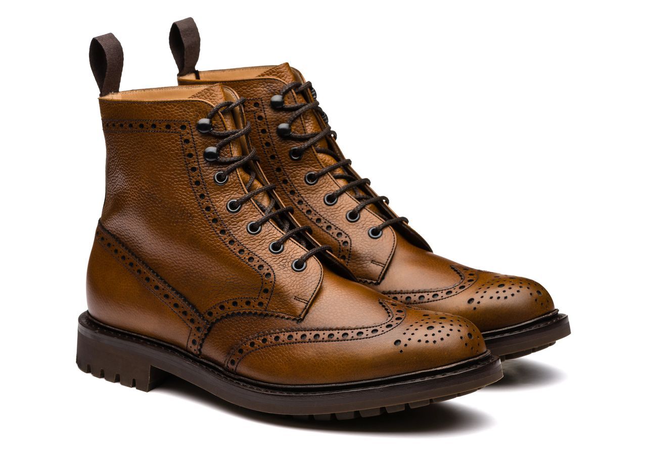 Highland Grain Lace-up Boot Brogue Man Walnut Size 9,5